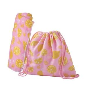 Ulta Pink Lemon Print Towel & Bag Set